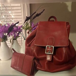 COACH Y2K Leather Wallet and Backpack Set
